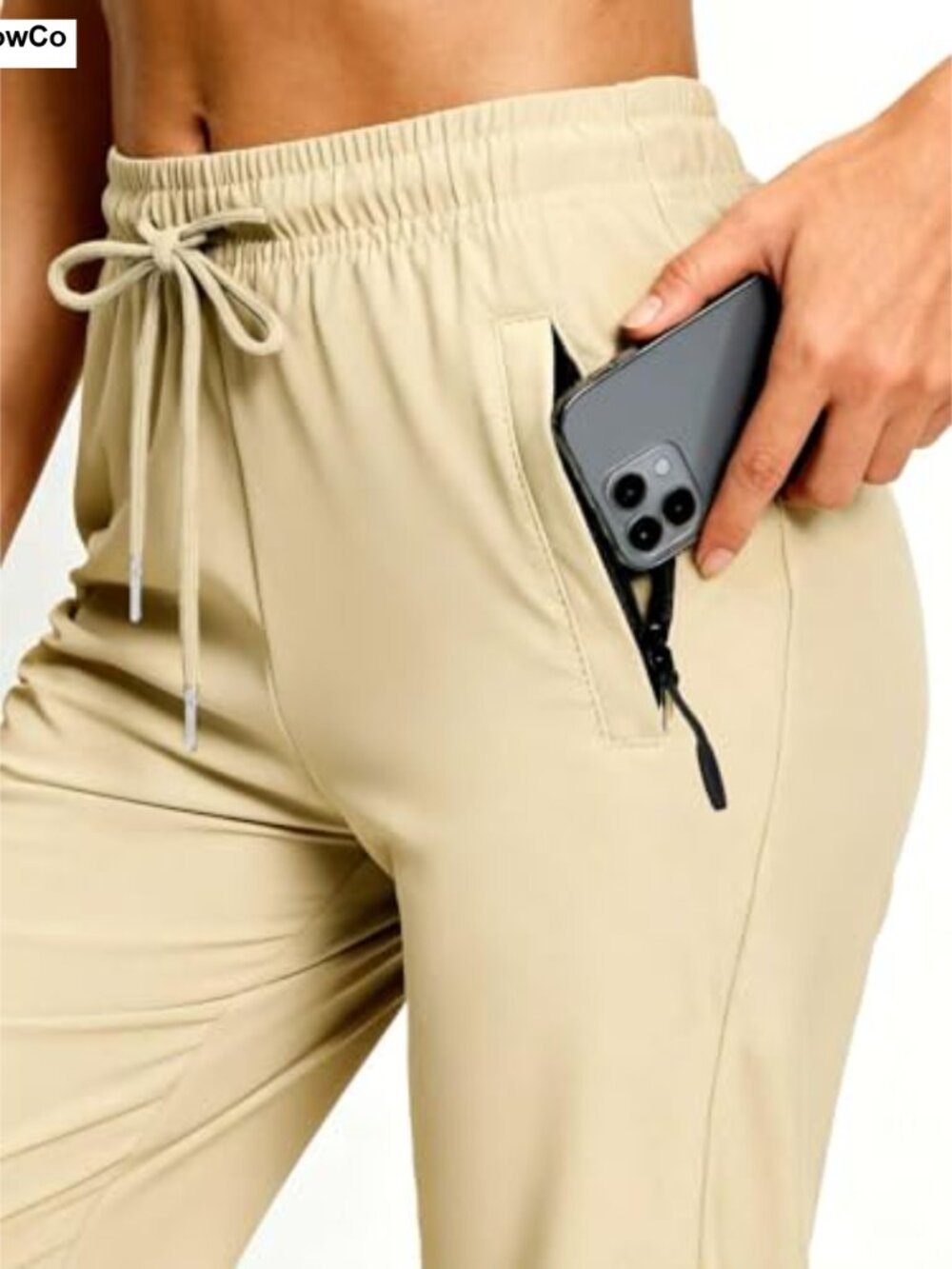 Women's Hiking Joggers Quick-Dry Stretch Sweatpants Zippered Pockets - Picture 3 of 6